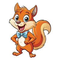 Cartoon squirrel with bowtie vector