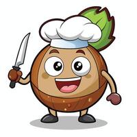 Chef Nut white background vector