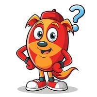 Curious cartoon character with a question mark vector