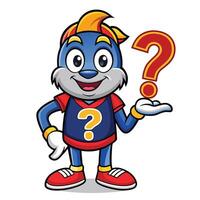 Curious Cartoon Mascot with Question Mark vector