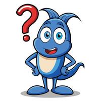 Curious cartoon character with question mark vector