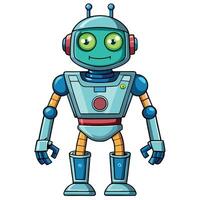 Cute cartoon robot with friendly expression vector