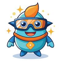 Cute, happy, space-themed character with goggles vector