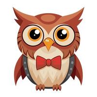 an owl wearing a bow tie and a red tie vector