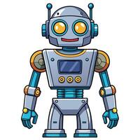 Friendly robot with expressive features vector