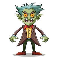 Grumpy, green goblin in a suit vector