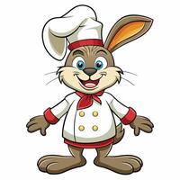Happy chef rabbit in cartoon style vector