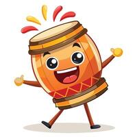Happy Drum Character vector