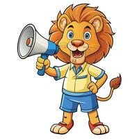 Lion Character with Megaphone vector