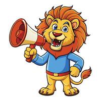 Lion Mascot with Megaphone vector