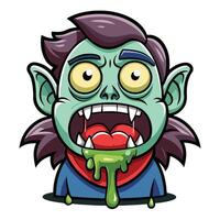 Monster with dripping green slime vector