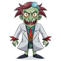 Zombie scientist with a sinister grin vector