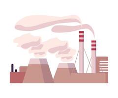 Environmental Pollution and Its Source Illustration. Air Pollution Because of Smoke from Plant Emission vector