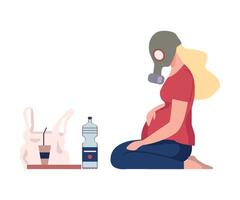 Environmental Pollution and Its Sources Illustration. Urban Pollution Because of Traffic Smoke vector