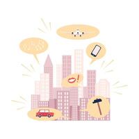 Environmental Pollution and Its Sources Illustration vector