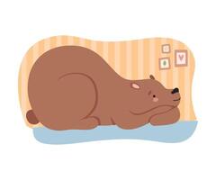 Bear Resting in Its Tree Hollow Illustration vector