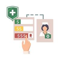 Calculation of Medical Insurance on Web Platform Illustration vector