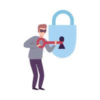Hacker Stealing Password, Cyber Internet Security, Computer Attack Illustration vector