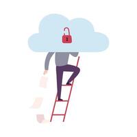 Hacker Stealing Data from the Cloud Database, Cyber Crime, Hacking and Phishing Illustration vector