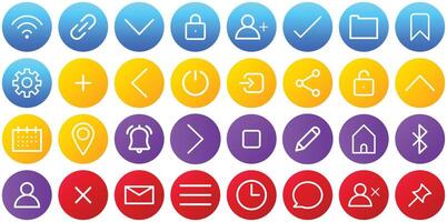 UI Gradient Circle icon set. vector