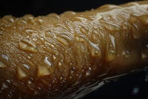 Close-up of Water Droplets on a Smooth, Textured Surface photo