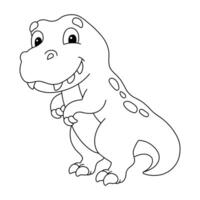 A cartoon dinosaur coloring page vector