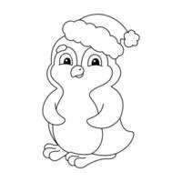 Penguin coloring pages for kids vector