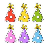 Colorful party hats arranged in a playful design suitable for celebrations and festivities vector