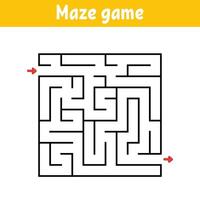Maze game with a red arrow vector