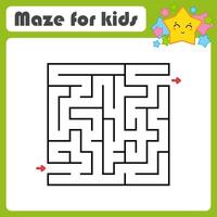 Maze for kids with stars and arrows vector