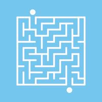 A maze with a white square on a blue background vector