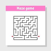 Maze game with a pink background and arrow vector