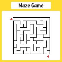 Maze game with a red arrow pointing to the right vector