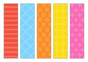 Set of paper bookmarks for books. For kids. Isolated on white background. illustration. vector