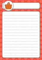 A notebook with a basket on it vector