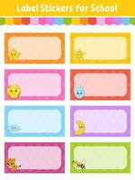 Label stickers for school - screenshot vector