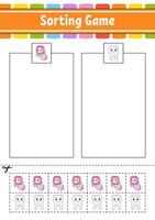 A sorting game with tooth and toothbrush vector