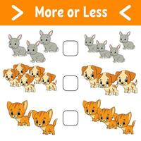 A cartoon game for children to count the number of animals vector