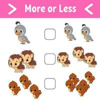 A cartoon bird counting game with a picture of a bird and a bird vector
