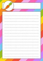 A blank notepad with a carrot on it vector
