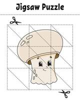 Jigsaw puzzle with a mushroom vector