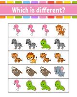 The zoo animals are different from each other vector