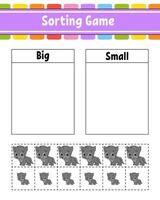 Sorting game for preschoolers with animals vector