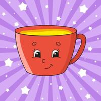 A cartoon red cup with eyes and a smile vector