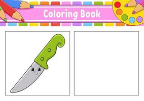A coloring book with a knife and pencils vector