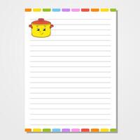 A notepad with a pot and a note pad vector