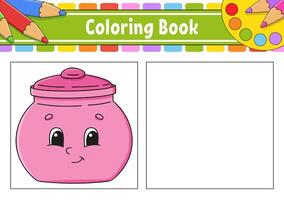 Coloring book with a jar of jam vector