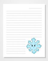 A blank paper with a snowflake on it vector
