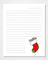 A note paper with a christmas stocking on it vector