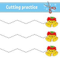 Cutting practice with bells and scissors vector